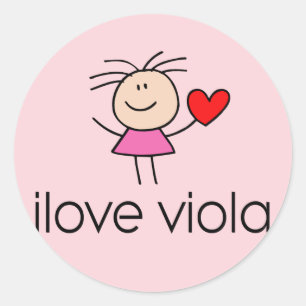 iLove Viola Lover Gift Ronde Sticker