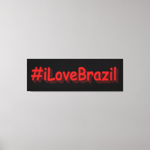 "#iLoveBrazilië" Cute Design. Bestel nu Canvas Afdruk