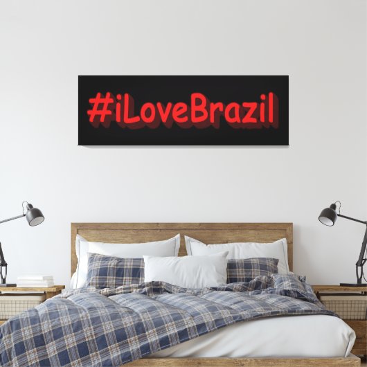 "#iLoveBrazilië" Cute Design. Bestel nu Canvas Afdruk (Insitu (Slaapkamer))