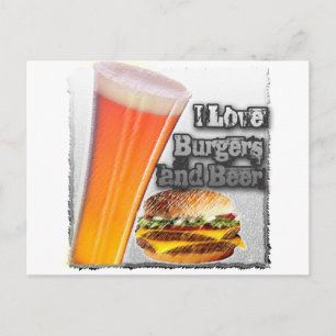 ILoveBurgersandBeer Tall One Briefkaart