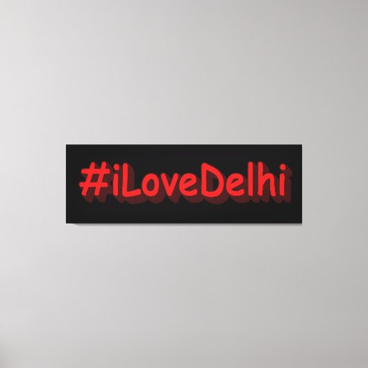 "#iLoveDelhi" Cute Design. Bestel nu Canvas Afdruk (Voorkant)