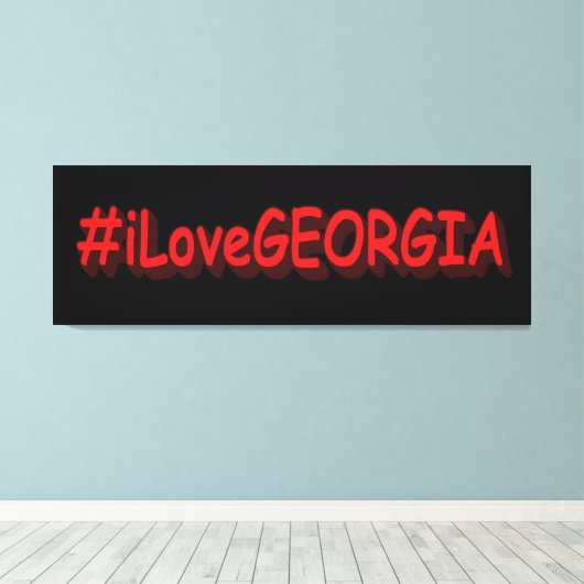 "#iLoveGEORGIA " Cute Design. Bestel nu Canvas Afdruk (Insitu (Houten vloer))