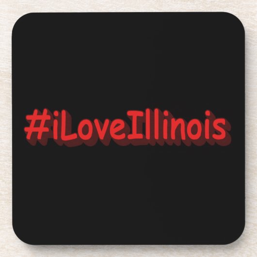 "#iLoveIllinois " Cute Design. Bestel nu Bier Onderzetter (Voorkant)