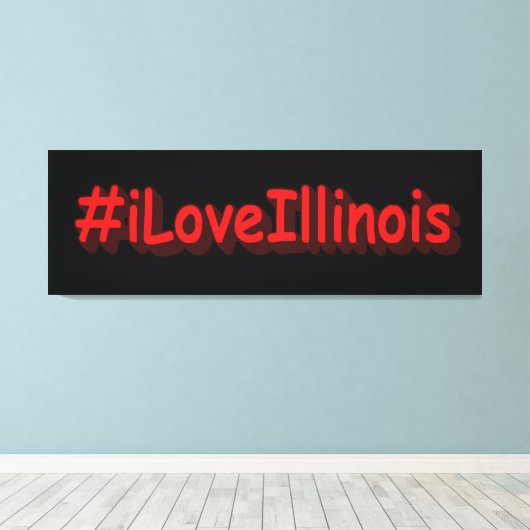 "#iLoveIllinois " Cute Design. Bestel nu Canvas Afdruk (Insitu (Houten vloer))