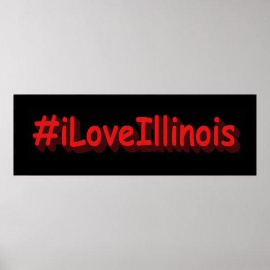 "#iLoveIllinois " Cute Design. Bestel nu Poster (Voorkant)