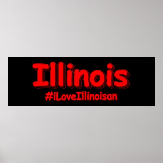 "#iLoveIllinoisan " Cute Design. Bestel nu Poster (Voorkant)