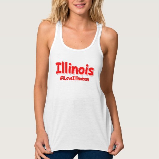 "#iLoveIllinoisan " Cute Design. Bestel nu Tanktop (Voorkant)