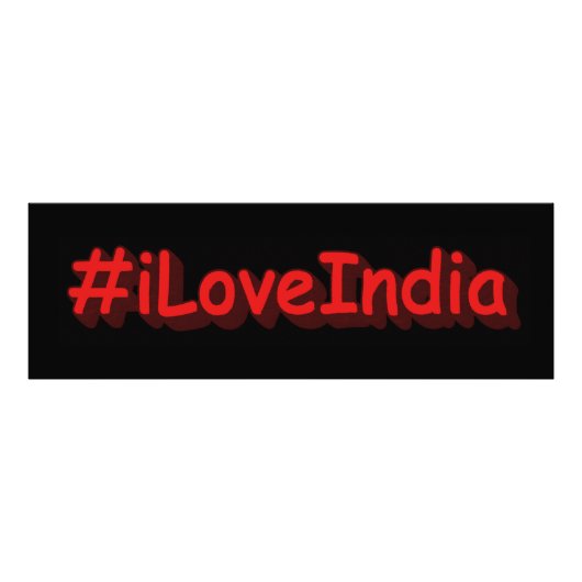 "#iLoveIndia " Cute Design. Bestel nu Foto Afdruk (Voorkant)
