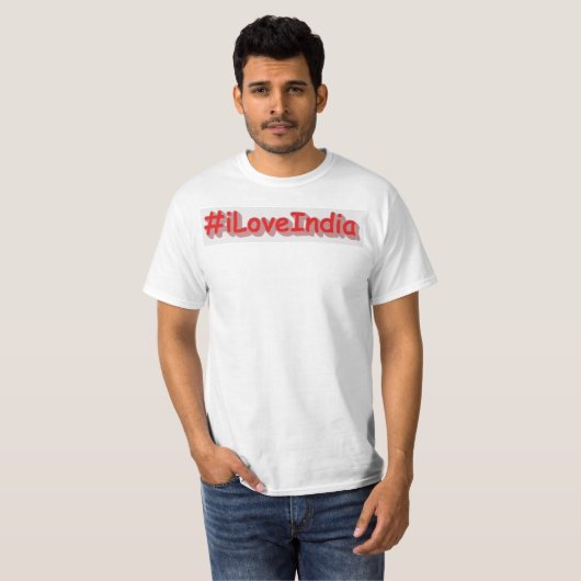 "#iLoveIndia" Cute Design. Bestel nu T-shirt (Voorkant volledig)