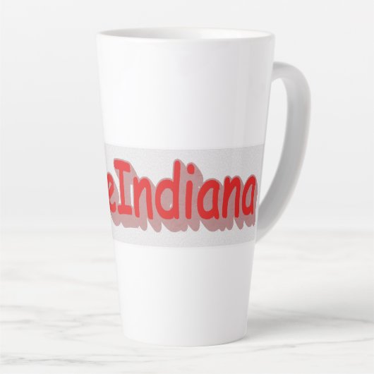"#iLoveIndiana " Cute Design. Bestel nu Latte Mok (Rechterhoek)