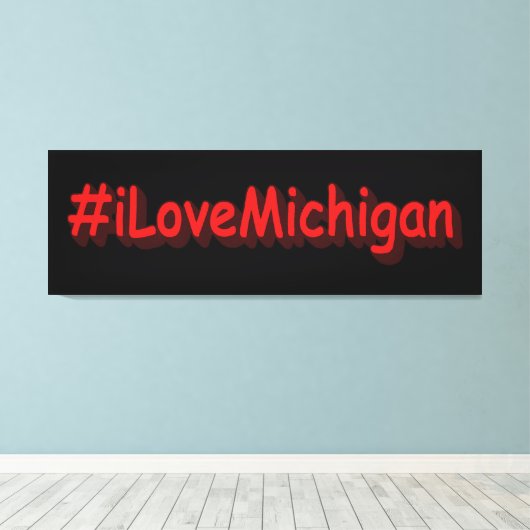 "#iLoveMichigan " Cute Design. Bestel nu Canvas Afdruk (Insitu (Houten vloer))
