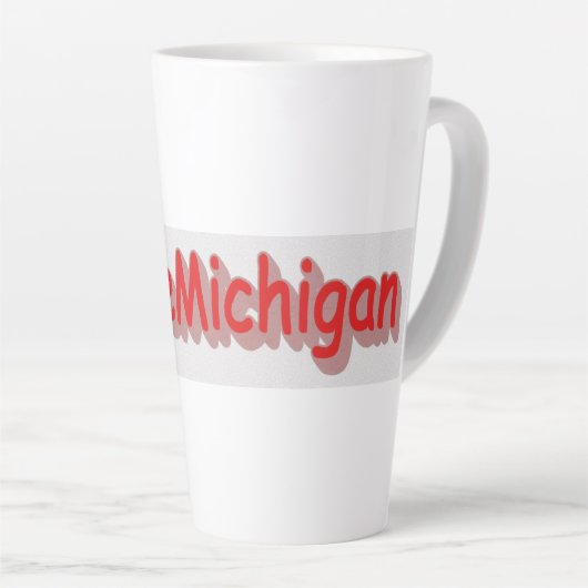 "#iLoveMichigan " Cute Design. Bestel nu Latte Mok (Rechterhoek)