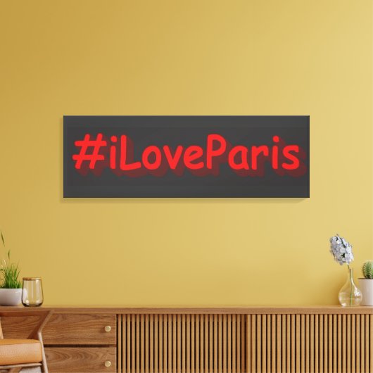 "#iLoveParis" Cute Design. Bestel nu Canvas Afdruk (Insitu (Woonkamer))