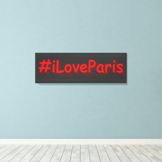 "#iLoveParis" Cute Design. Bestel nu Canvas Afdruk (Insitu (Houten vloer))