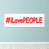 "#iLovePEOPLE": Cute Design. Bestel nu Canvas Afdruk (Insitu (Houten vloer))