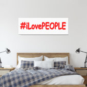 "#iLovePEOPLE": Cute Design. Bestel nu Canvas Afdruk (Insitu (Slaapkamer))
