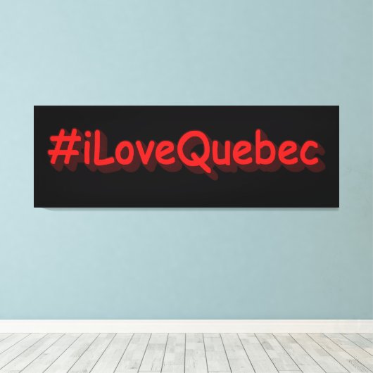 "#iLoveQuebec " Cute Design. Bestel nu Canvas Afdruk (Insitu (Houten vloer))