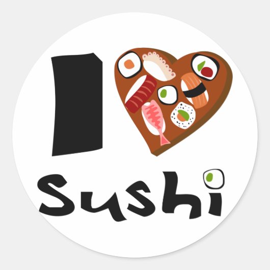 ilovesushipegatina ronde sticker (Voorkant)