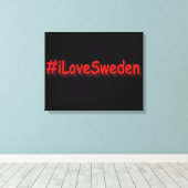 "#iLoveSweden" Cute Design. Bestel nu Canvas Afdruk (Insitu (Houten vloer))
