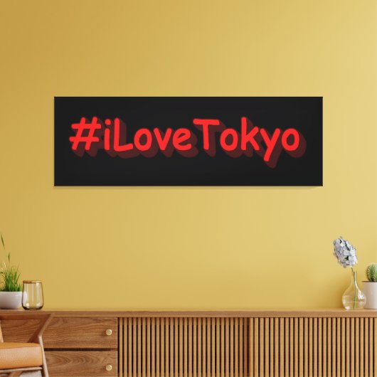 "#iLoveTokyo" Cute Design. Bestel nu Canvas Afdruk (Insitu (Woonkamer))