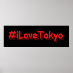 "#iLoveTokyo" Cute Design. Canvas kopen Afdrukken Poster