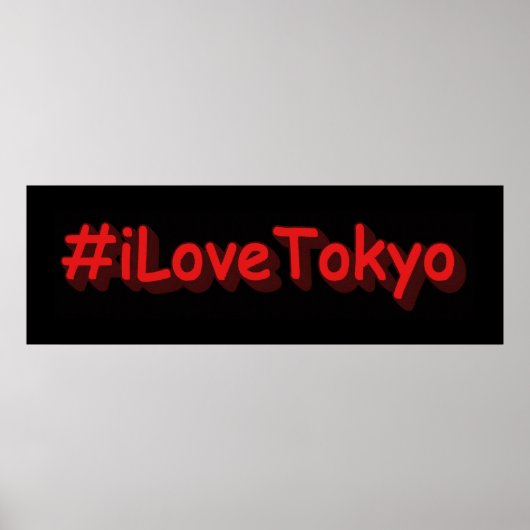 "#iLoveTokyo" Cute Design. Canvas kopen Afdrukken Poster (Voorkant)