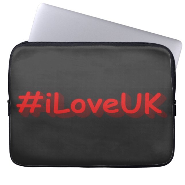 "#iLoveUK" Cute Design. Bestel nu Laptop Sleeve (Voorkant)