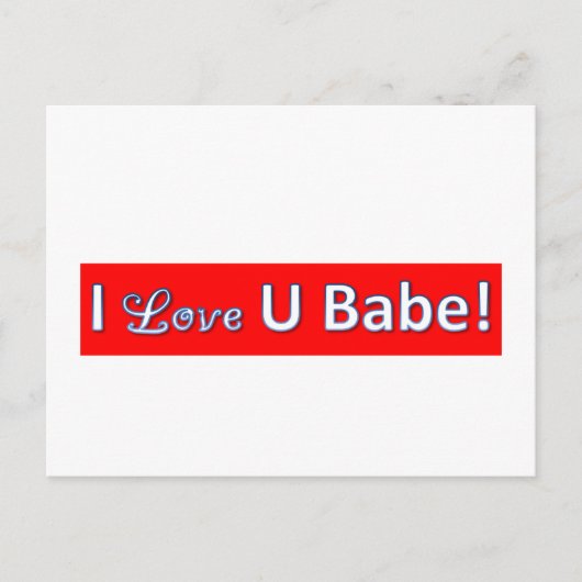 iloveyoubabe briefkaart (Voorkant)