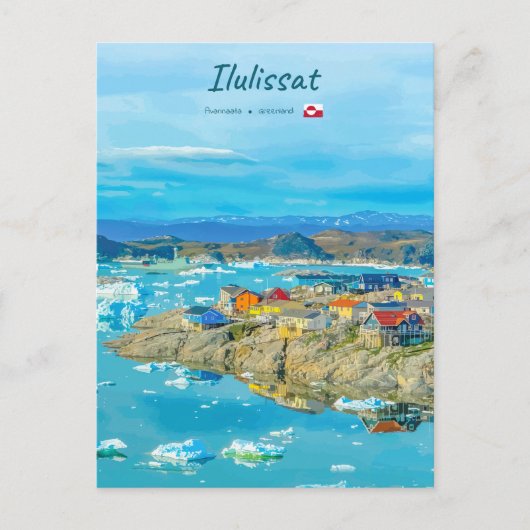 Ilulissat, Groenland - IJsberg Stad Briefkaart (Voorkant)