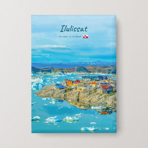 Ilulissat, Groenland - IJsberg Stad Button