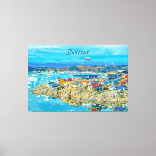 Ilulissat, Groenland - IJsberg Stad Canvas Afdruk (Voorkant)