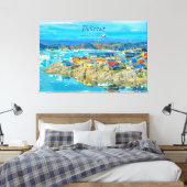 Ilulissat, Groenland - IJsberg Stad Canvas Afdruk (Insitu (Slaapkamer))