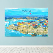 Ilulissat, Groenland - IJsberg Stad Canvas Afdruk (Insitu (Houten vloer))