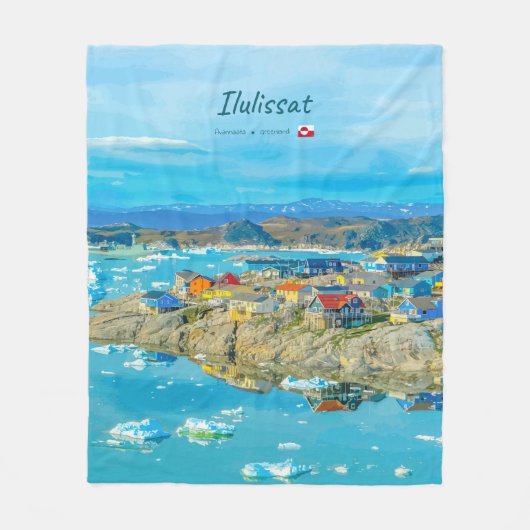 Ilulissat, Groenland - IJsberg Stad Fleece Deken (Voorkant)