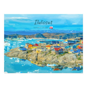 Ilulissat, Groenland - Ijsberg Stad Foto Afdruk