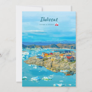 Ilulissat, Groenland - IJsberg Stad Kaart