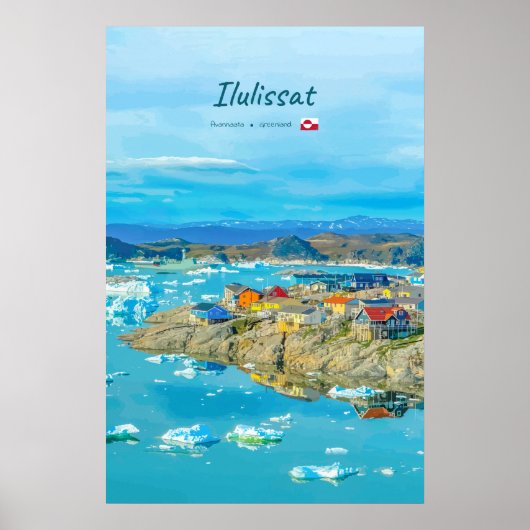 Ilulissat, Groenland - IJsberg Stad Poster (Voorkant)