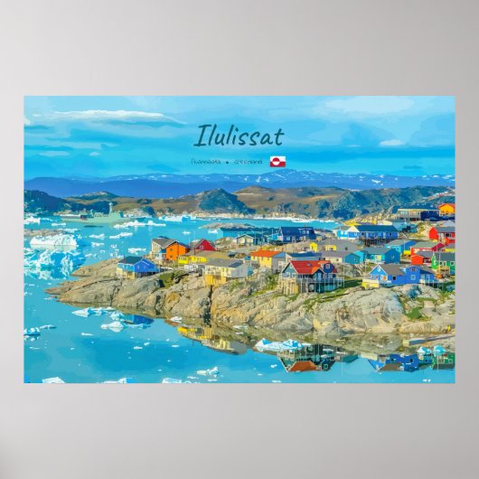 Ilulissat, Groenland - IJsberg Stad Poster (Voorkant)