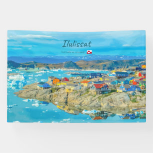 Ilulissat, Groenland - IJsberg Stad Spandoek