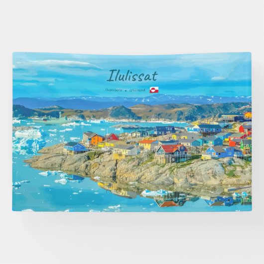 Ilulissat, Groenland - IJsberg Stad Spandoek (Horizontaal)