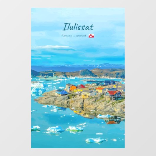 Ilulissat, Groenland - IJsdorp Raamsticker (Vel)
