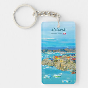 Ilulissat, Groenland - IJsschots Stad Slank Sleutelhanger