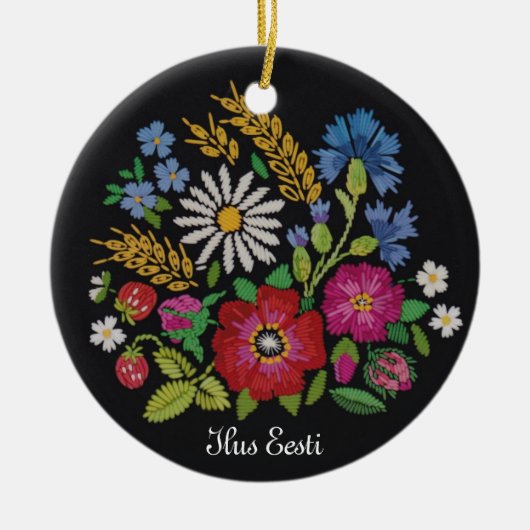 Ilus Eesti - Mooie kerstversiering in Estland Keramisch Ornament (Voorkant)