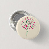 Ilustração Moderna e Radiante com Flores Rosa Ronde Button 3,2 Cm (Voorkant /achterkant)
