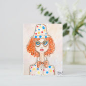 Ilustración chica vestida de payaso briefkaart (Staand voorkant)