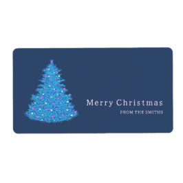 ilustración de árbol de Navidad azul Etiket