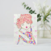 Ilustración de chica con una pose muy especial briefkaart (Staand voorkant)