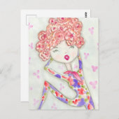 Ilustración de chica con una pose muy especial briefkaart (Voorkant / Achterkant)