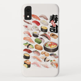 Ilustracion de comida japonesa de sushi Case-Mate iPhone case