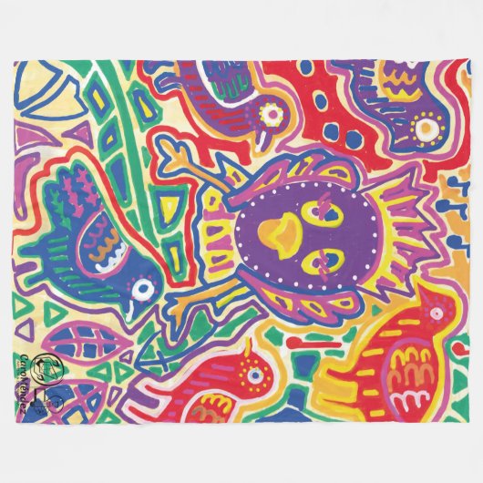 Ilustración de Mola1 Fleece Deken (Voorkant (Horizontaal))